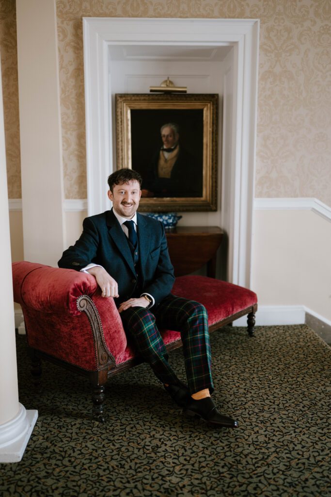 elegant wedding photography Balbirnie House Hotel elegant moments with bride and groom